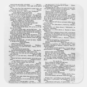 Adesivo Quadrado Página de um Dicionário