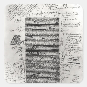 Adesivo Quadrado Página de um dos trabalhos do Balzac