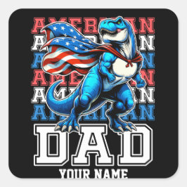 Adesivo Quadrado Pai Americano 4 de julho Patriótico Personalizado