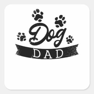 Adesivo Quadrado Pai de cães Design engraçado - Ideia de presente p