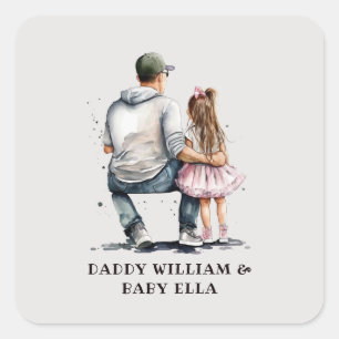 Adesivo Quadrado Pai e Filha Personalizados (3)