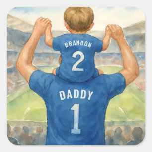 Adesivo Quadrado Pai e Filho Correspondendo Jerseys Pai de futebol