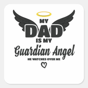 Adesivo Quadrado Pai É Meu Anjo Guardião Assiste Em Minha Memóri