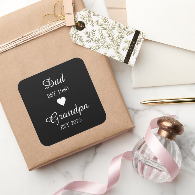 Adesivo Quadrado Pai Est. Vovô Est. - Presente de Dia de os pais | (Presentear)