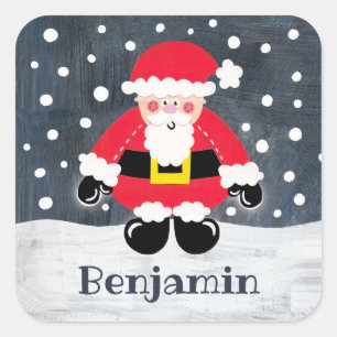 Adesivo Quadrado Pai Fofo Personalizado Papai Noel Natal