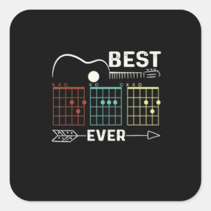 Adesivo Quadrado Pai Guitarrista Melhor Nunca Aniversário