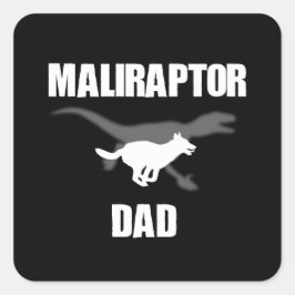Adesivo Quadrado Pai Maliraptor do Velociraptor Malinois belga