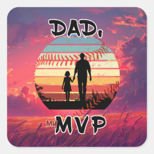 Adesivo Quadrado Pai, meu MVP - Rapariga e Pai