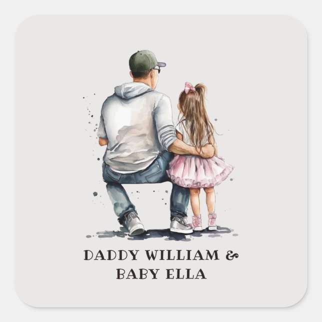 Adesivo Quadrado Pai Negro e Filha Bond (12) (Frente)