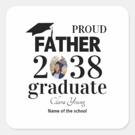 Adesivo Quadrado Pai orgulhoso personalizado de formatura