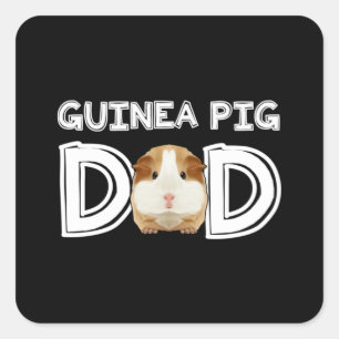 Adesivo Quadrado Pai Pai de Porcos da Guiné Padre Rodent Wheel