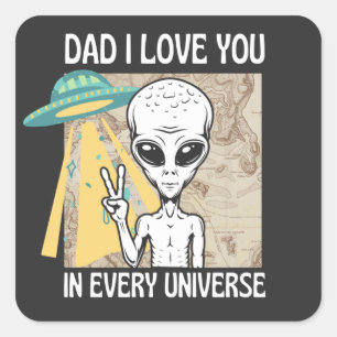 Adesivo Quadrado Pai que te amo em todo universo