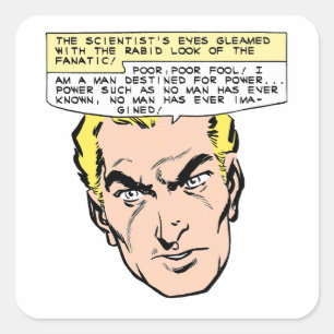 Adesivo Quadrado Painel de BD do Mad Scientist Menace Vintage