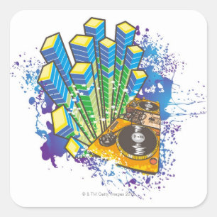 Adesivo Quadrado Painel de controle do DJ