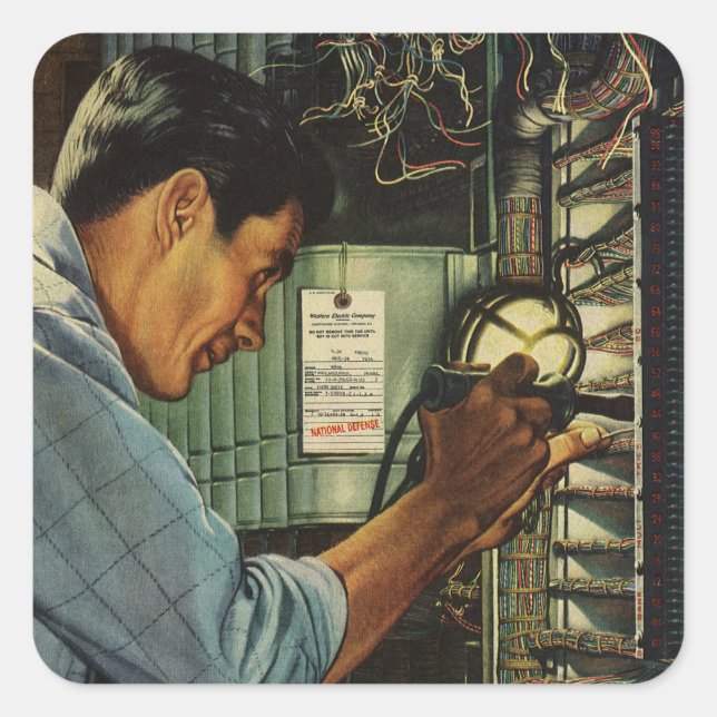 Adesivo Quadrado Painel de Disjuntores Elétricos Empresariais Antig (Frente)