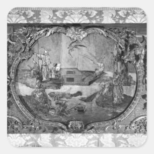 Adesivo Quadrado Painel de Overdoor com assunto chinês, c.1730