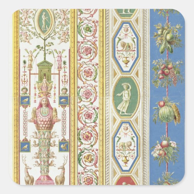 Adesivo Quadrado Painel do Raphael Loggia no Vaticano, passageiro (Frente)