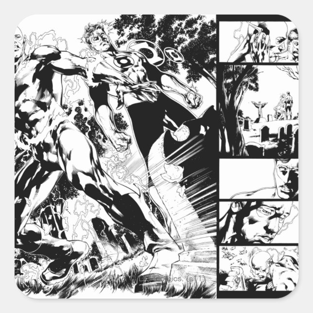 Adesivo Quadrado Painel Lanterna Flash e Verde 2 (Frente)