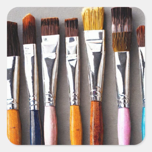 Adesivo Quadrado Paint Brushes (Frente)