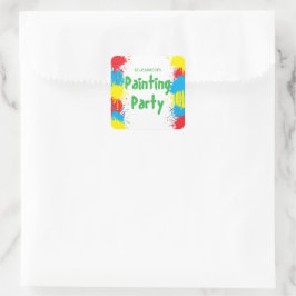 Adesivo Quadrado Painting Party Kids Birthday
