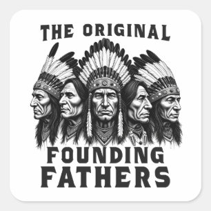 Adesivo Quadrado Pais Fundadores Indianos Nativos Americanos