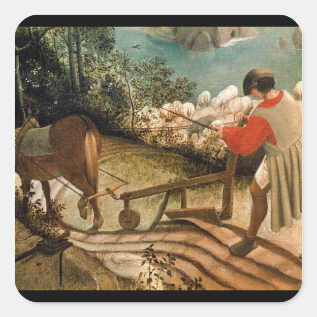 Adesivo Quadrado Paisagem com a queda de Ícaro (Frente)