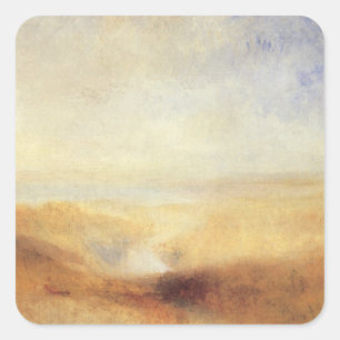 Adesivo Quadrado Paisagem com Distant River Bay por Joseph Turner