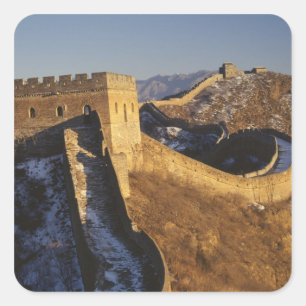 Adesivo Quadrado Paisagem da Grande Muralha ao pôr do sol, China