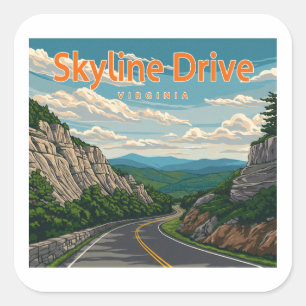 Adesivo Quadrado Paisagem da Skyline Drive Virginia