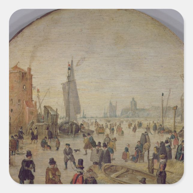 Adesivo Quadrado Paisagem de inverno 2 (Frente)