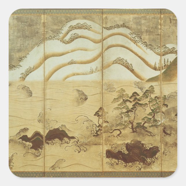 Adesivo Quadrado Paisagem de inverno Lua (Frente)