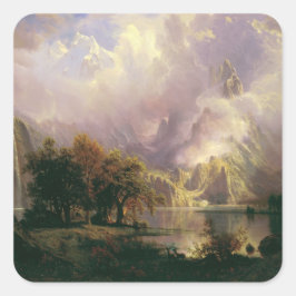 Adesivo Quadrado Paisagem de Montanha Rochosa Cenário Majestoso