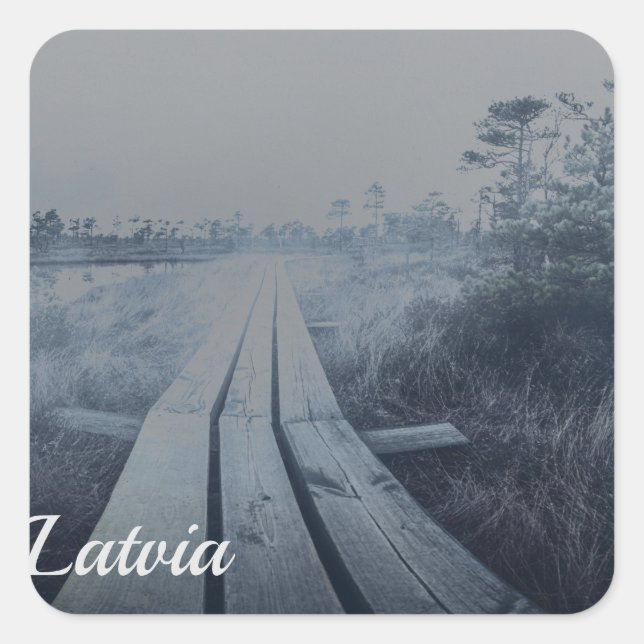 Adesivo Quadrado Paisagem dos pântanos (Frente)