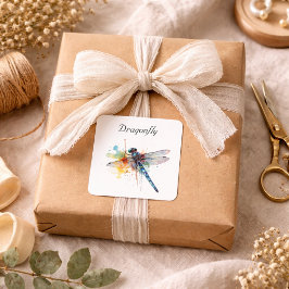 Adesivo Quadrado Paisagem dos Sonhos da Libélula, personalizado