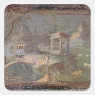 Adesivo Quadrado Paisagem idílico, de Herculaneum,
