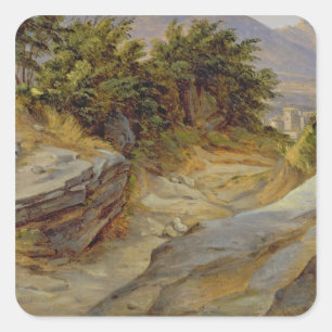 Adesivo Quadrado Paisagem italiana da montanha, c.1824