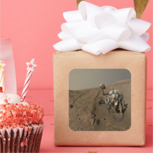 Adesivo Quadrado Paisagem Marte com Curiosidade Vermelha Marte