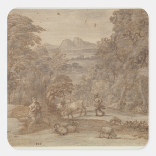 Adesivo Quadrado Paisagem Mercúrio e Apolo