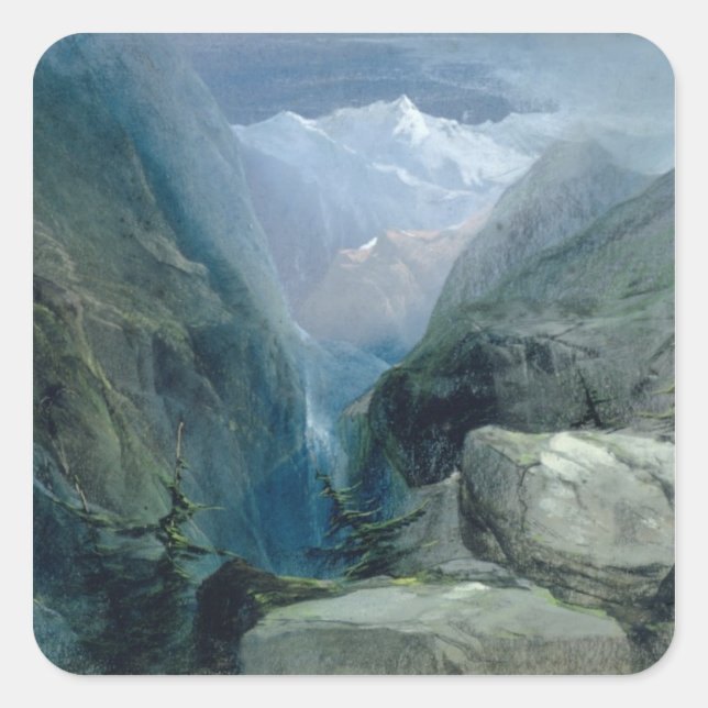 Adesivo Quadrado Paisagem Montanha (Frente)