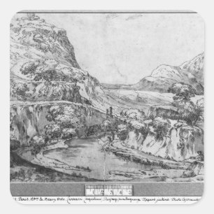 Adesivo Quadrado Paisagem montanhosa