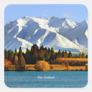 Adesivo Quadrado Paisagem montanhosa da Nova Zelândia