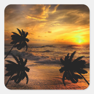 ADESIVO QUADRADO PAISAGEM OCEÂNICA DE CAÇAR PÔRES DO SOL NATUREZA