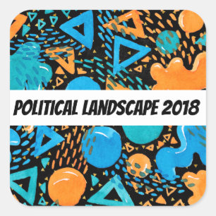 Adesivo Quadrado Paisagem política cómico 2018