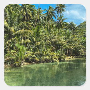 Adesivo Quadrado Paisagem tropical, filipinas, Kawasan cai CAS