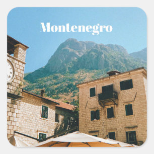 Adesivo Quadrado Paisagem urbana de Montenegro