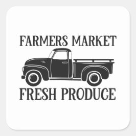Adesivo Quadrado Países agricultores comercializam produtos frescos