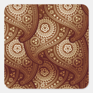 Adesivo Quadrado Paisley dourado rico elegante