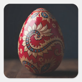 Adesivo Quadrado Paisley Swirl Easter Egg