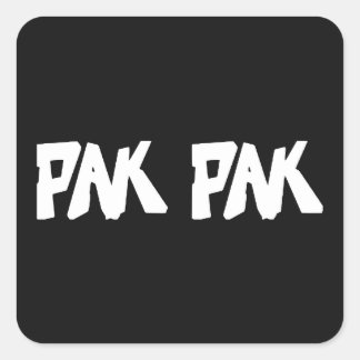 Adesivo Quadrado Pak Pak Marca D'água Desenhada à Mão Branco