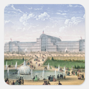 Adesivo Quadrado Palácio de cristal, Sydenham, c.1862 (litho da